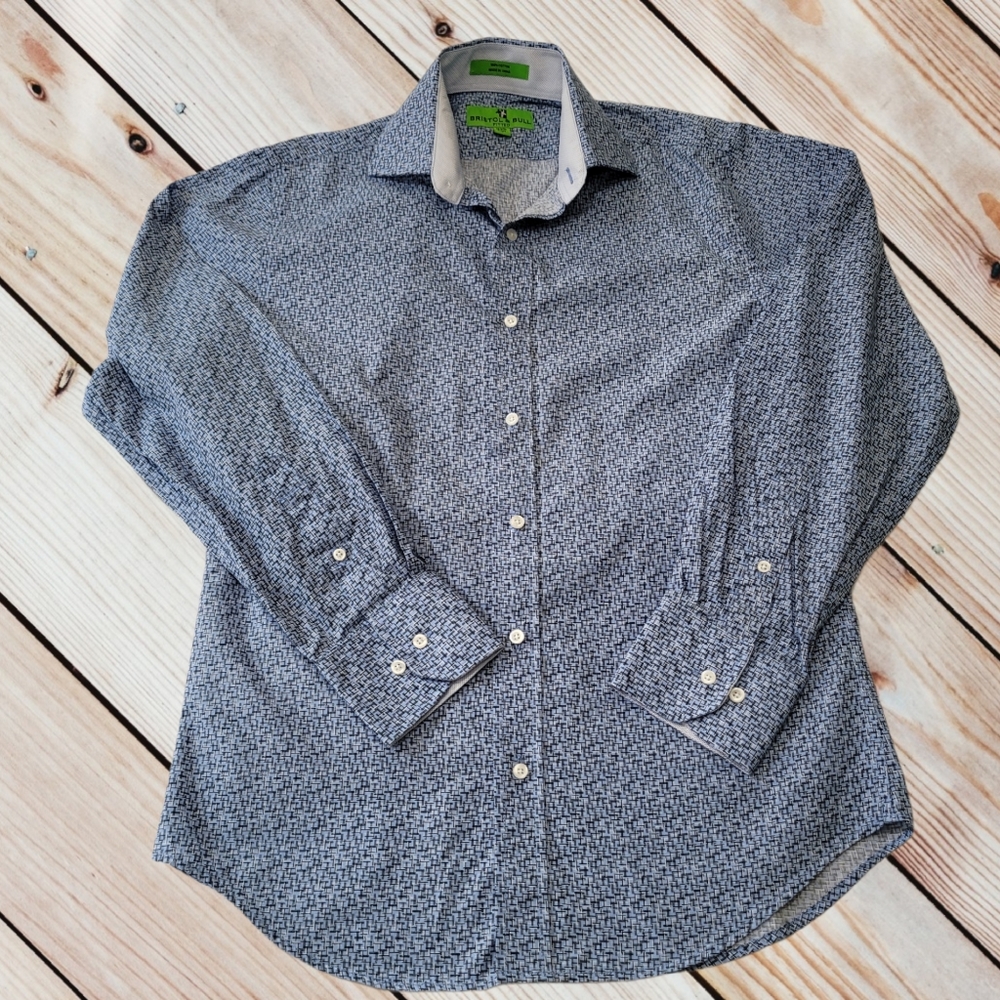 Men's Bristol & Bull Fitted Button Down Shirt Sz S